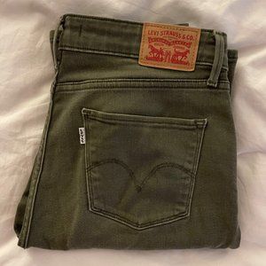Levi stretch jeans, olive green - size 30
